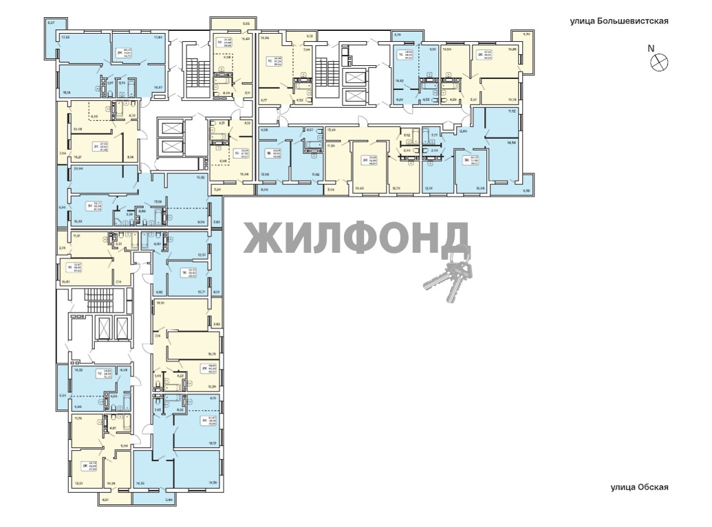 Купить квартиру в новостройке по адресу Большевистская, 32/1 1 секция