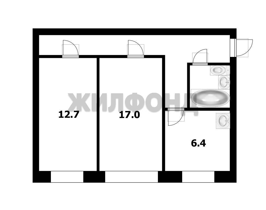 Флотская, 13, 2-к квартира