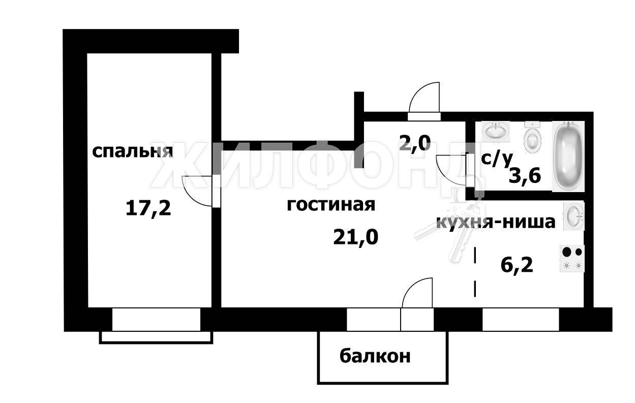 Купить двух, трех комнатную квартиру недорого на вторичном рынке на улице  Центральная аллея д.21/11 - 1 вариант: цена, фото | Жилфонд -  +7(383)201-00-01